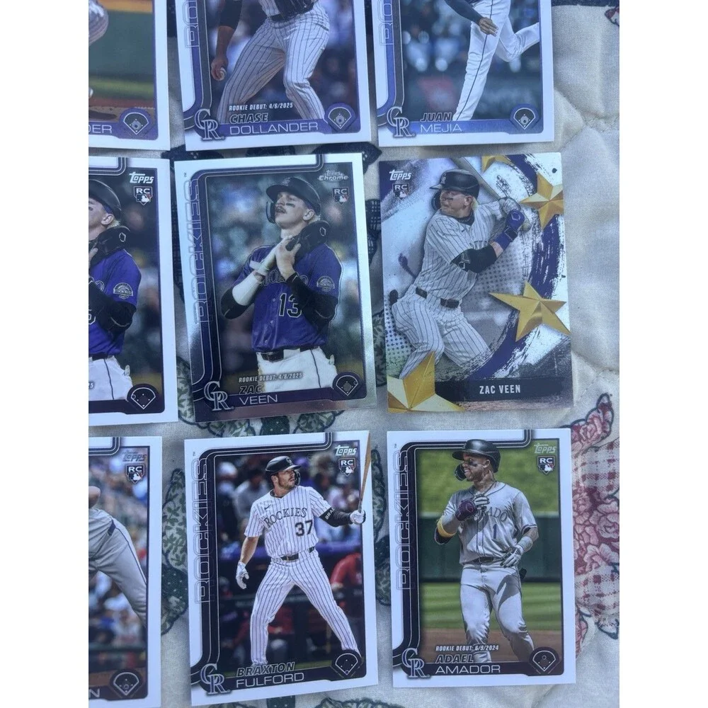 Topps Rockies Rookie Lot (9) Dollander Veen Chrome RC Amador Fulford